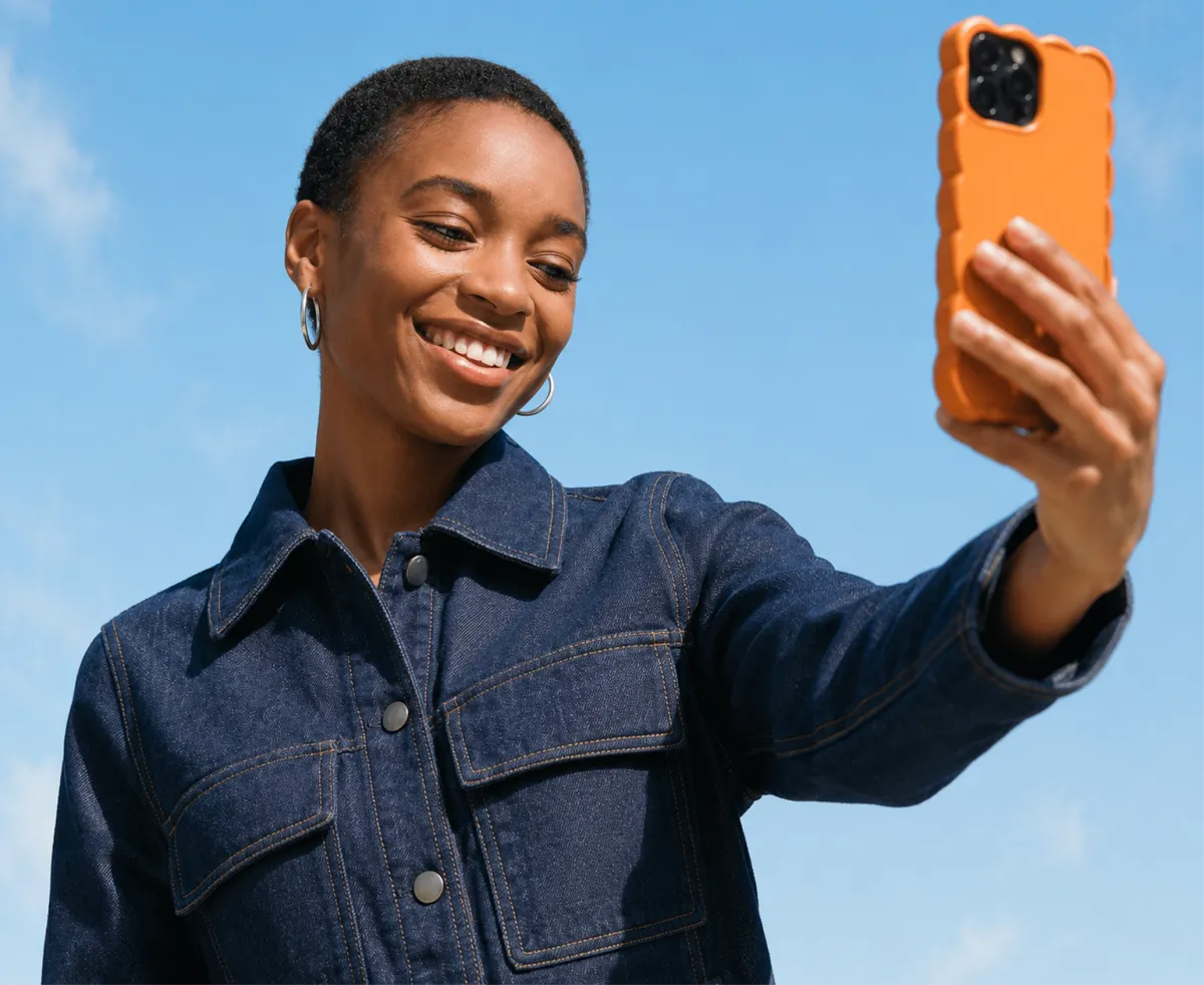 A person taking a selfie outdoors